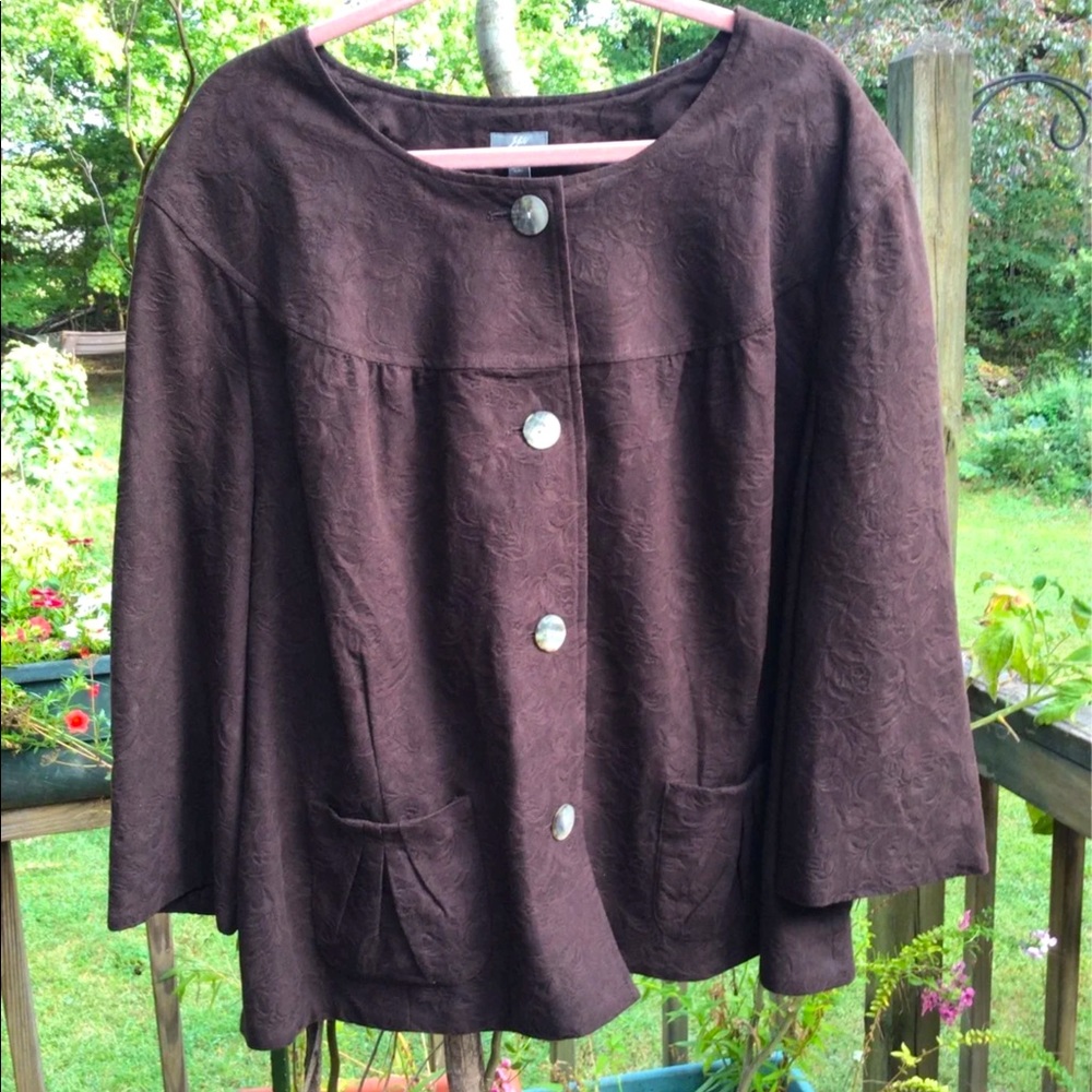JJILL Jacket Brown Size 28 , 3/4 sleeve
